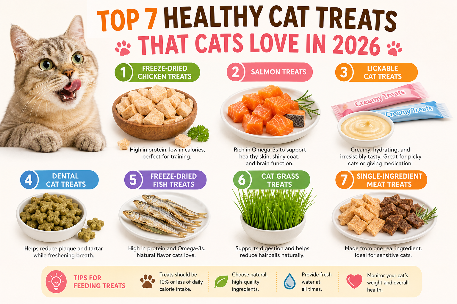 Top 7 Healthy Cat Treats That Cats Love in 2026