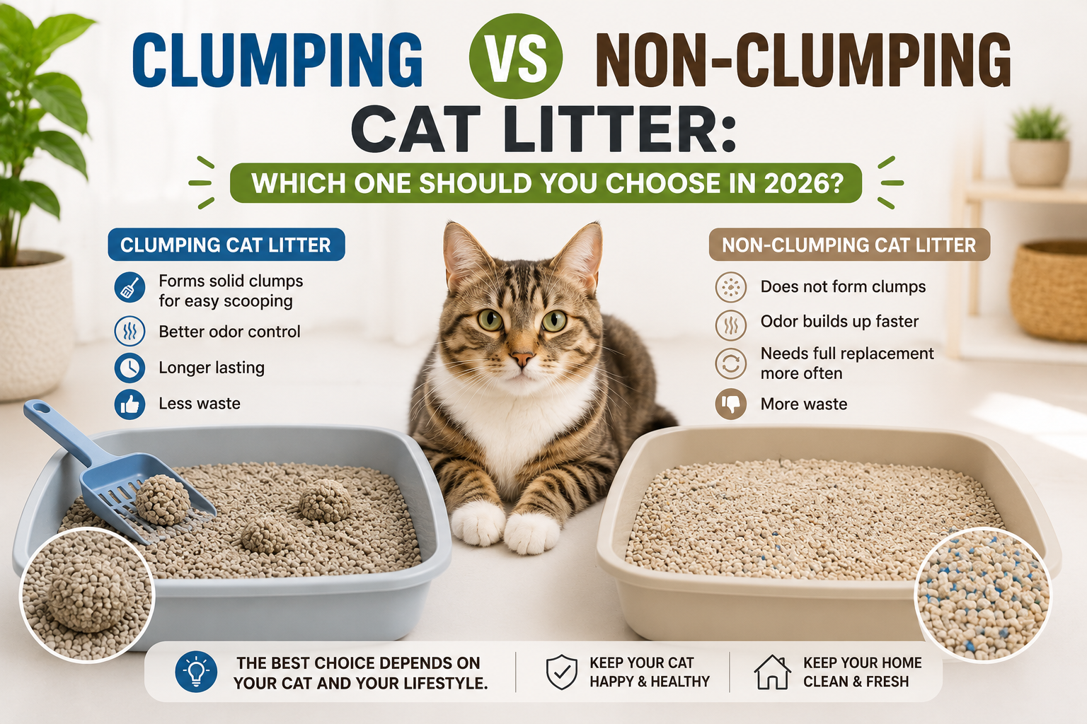 Clumping vs Non-Clumping Cat Litter: Which One Should You Choose in 2026?