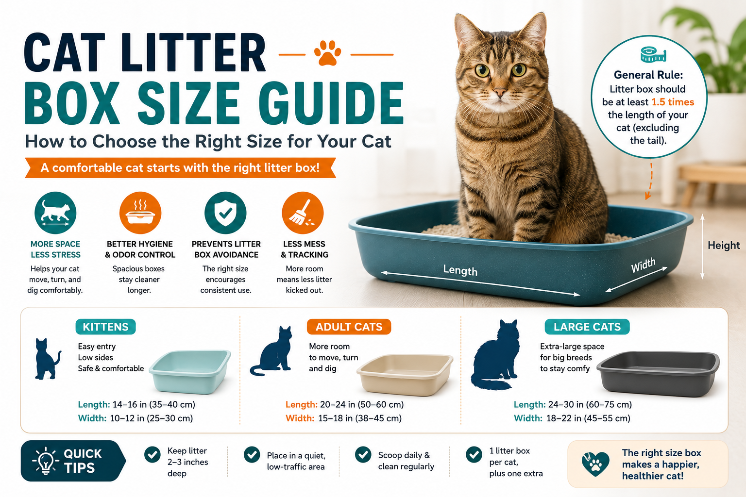 Cat Litter Box Size Guide (2026): How to Choose the Right Size for Your Cat