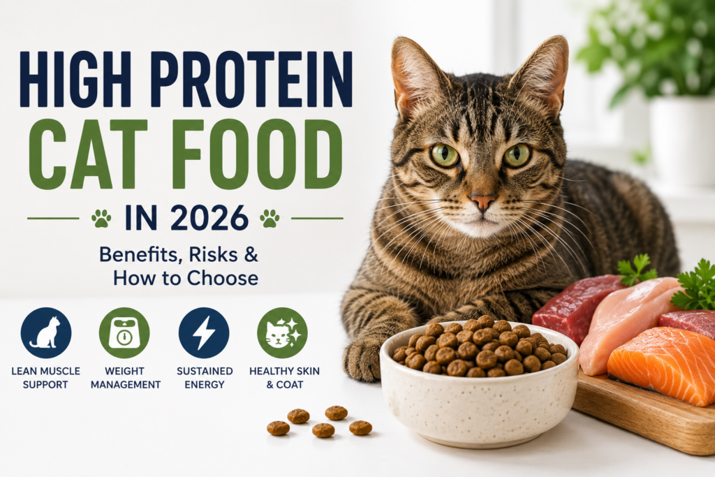 High Protein Cat Food in 2026: Benefits, Risks & How to Choose