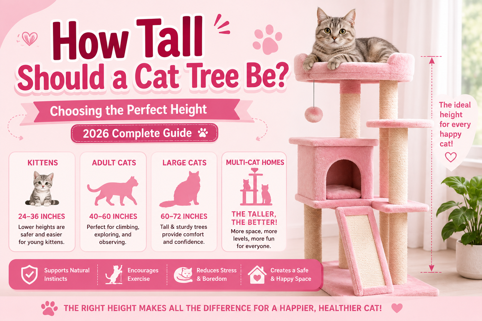 How Tall Should a Cat Tree Be? Choosing the Perfect Height (2026 Guide)