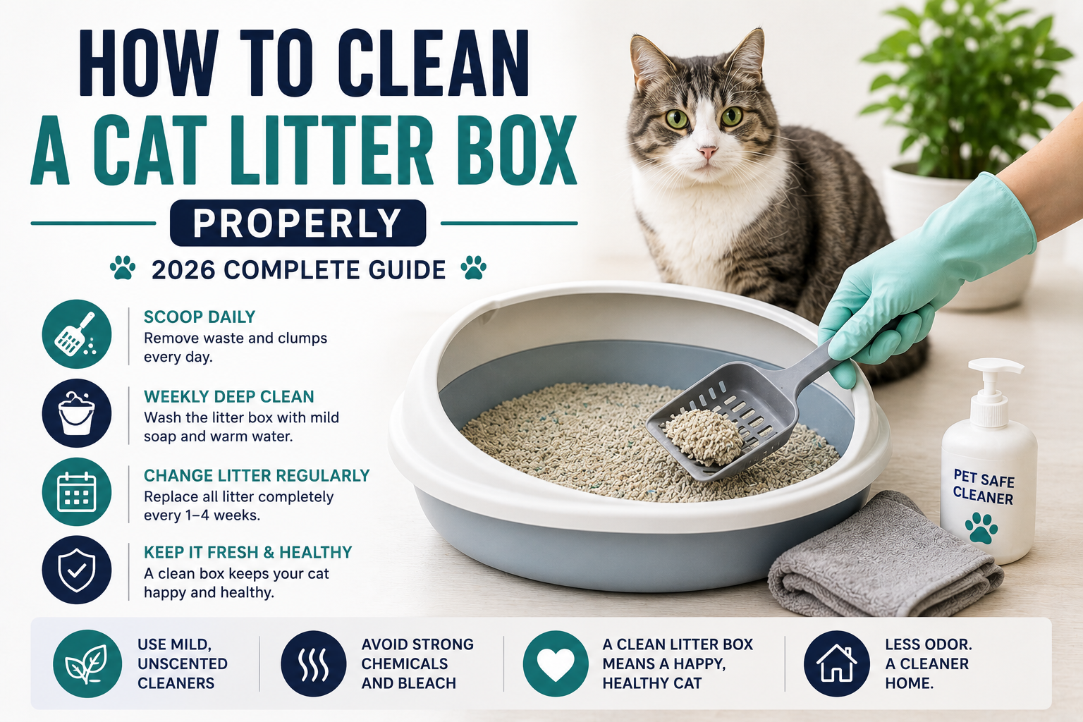 How to Clean a Cat Litter Box Properly (2026 Guide)
