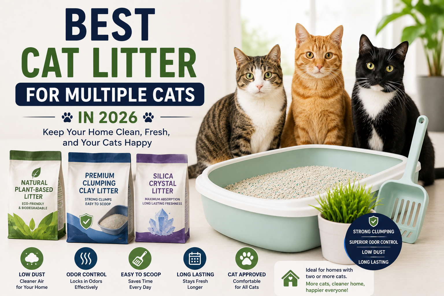 Best Cat Litter for Multiple Cats in 2026