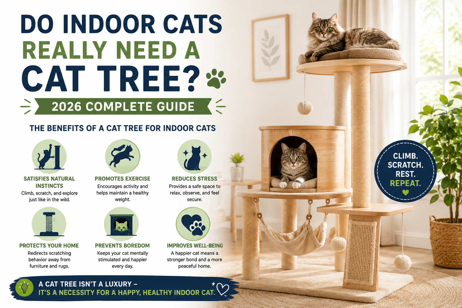 Do Indoor Cats Really Need a Cat Tree? (2026 Complete Guide)