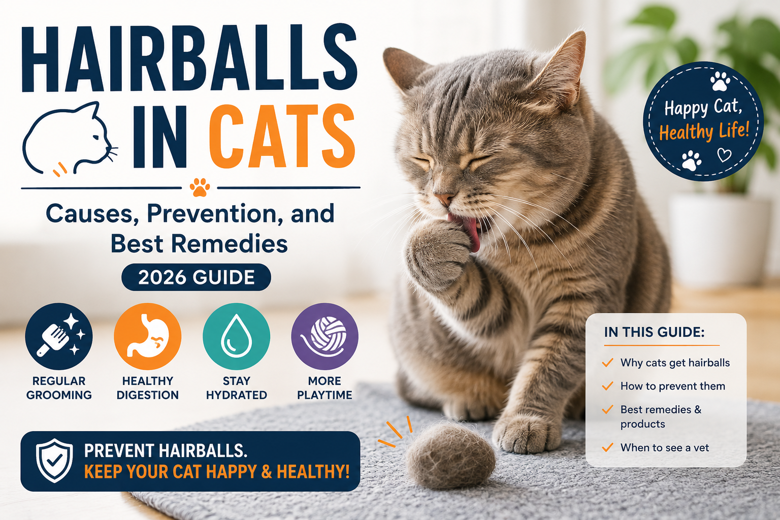 Hairballs in Cats: Causes, Prevention, and Best Remedies (2026 Guide)