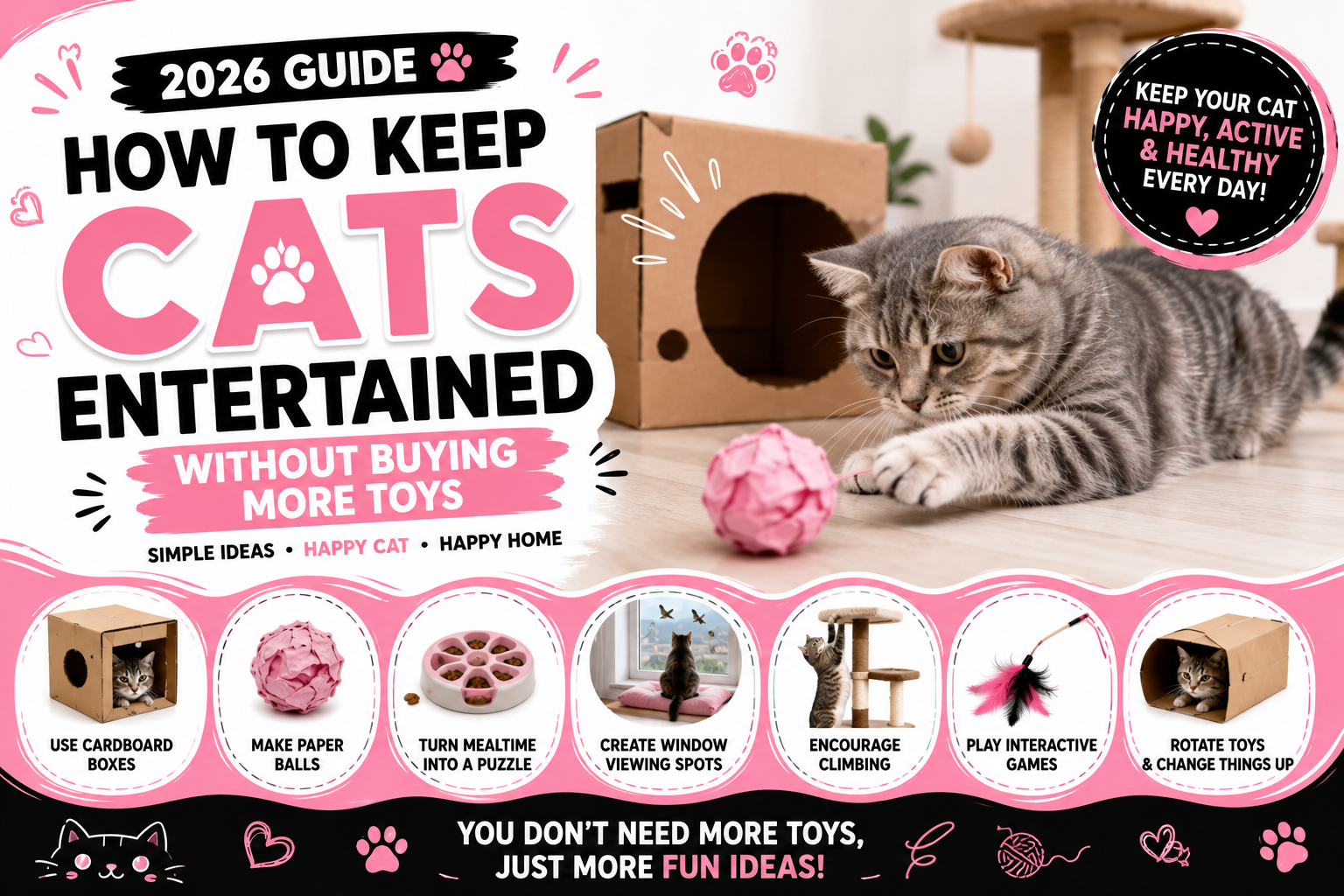 How to Keep Cats Entertained Without Buying More Toys (2026 Guide)