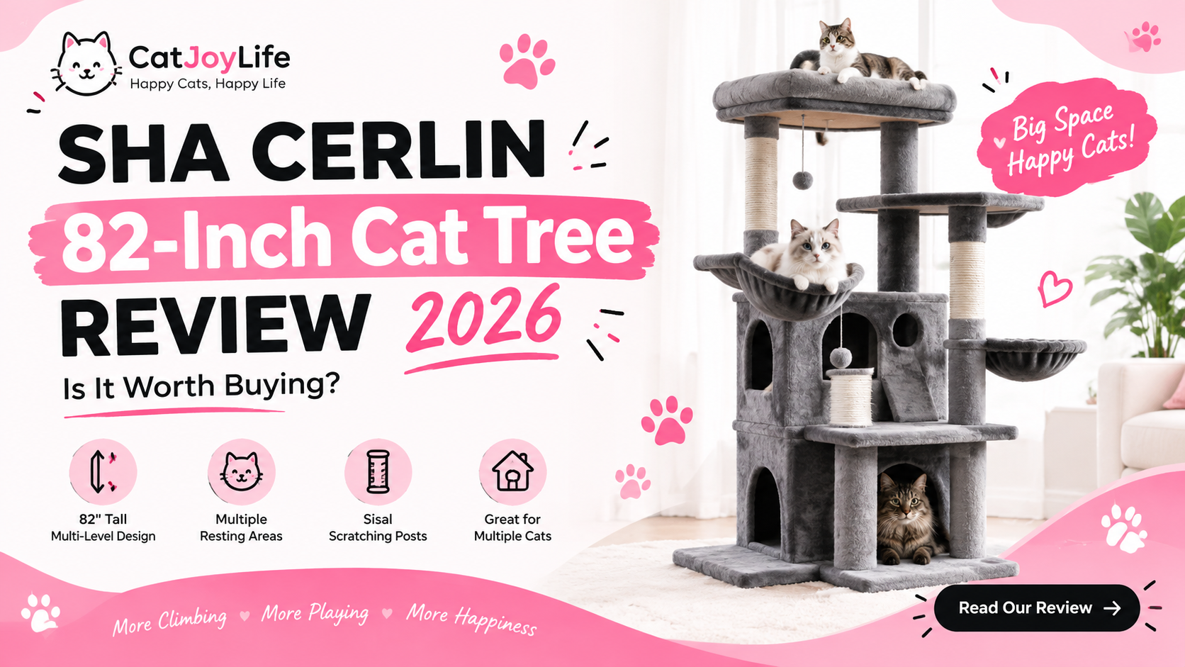 SHA CERLIN 82-Inch Cat Tree Review 2026: Is It Worth It?