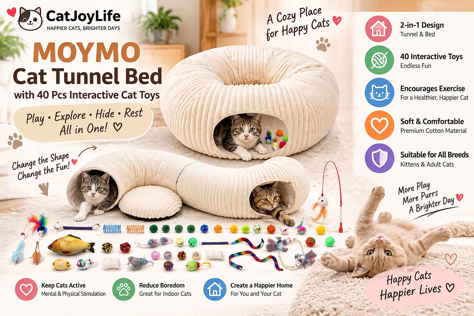 MOYMO Cat Tunnel Bed Review: Is This 40-Piece Set Worth It?