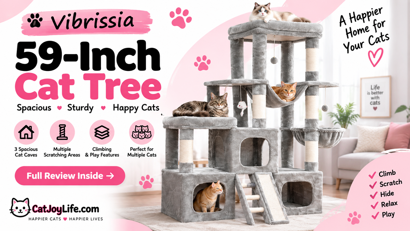 Vibrissia 59-Inch Heavy Duty Cat Tree Review